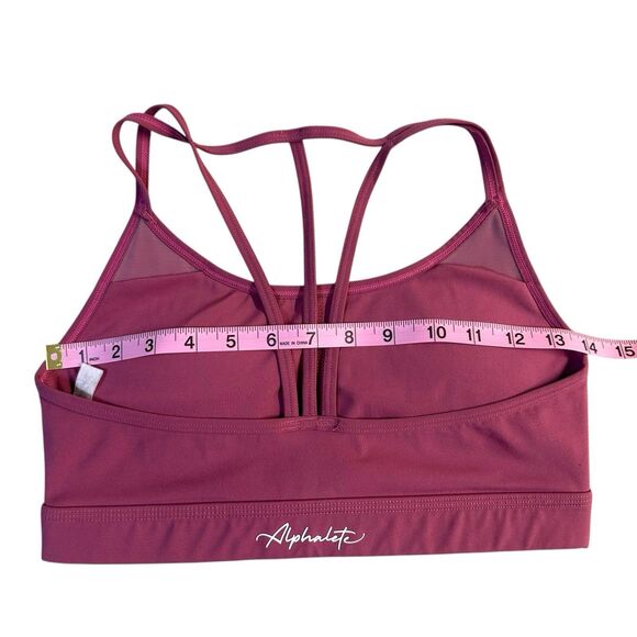 Alphalete Tri Sports Bra Pink Womens Small Strappy Padded Stretcg - Picture 10 of 13